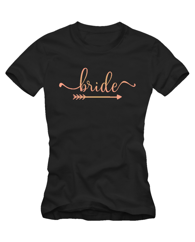 Marškinėliai mergvakariui Bride gold pink Marškinėliai mergvakariui Bride gold pink